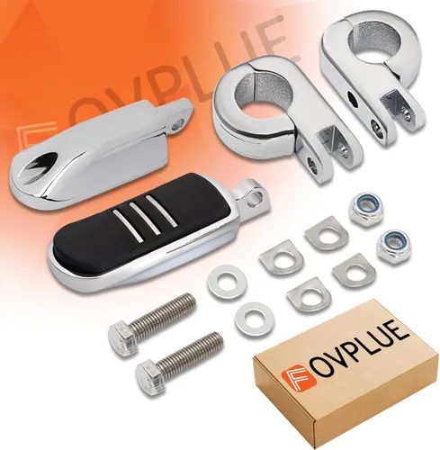 Miniatura 7 de FOVPLUE 1.25" Estribos de autopista, reposapiés ajustable con abrazaderas de montaje en P para Harley Touring Softail Dyna Sportster Honda Kawasaki