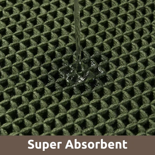 Miniatura 5 de AMOAMI Alfombra de Baño con Textura Waffle, Alfombras de Baño Absorbentes para Baño Antideslizantes, Alfombras de Baño Lavables a Máquina con Borlas