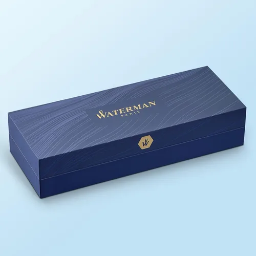Miniatura 5 de Bolígrafo Waterman Hémisphère Laca negra brillante con borde de oro de 23 quilates Punta media Tinta azul Caja de regalo