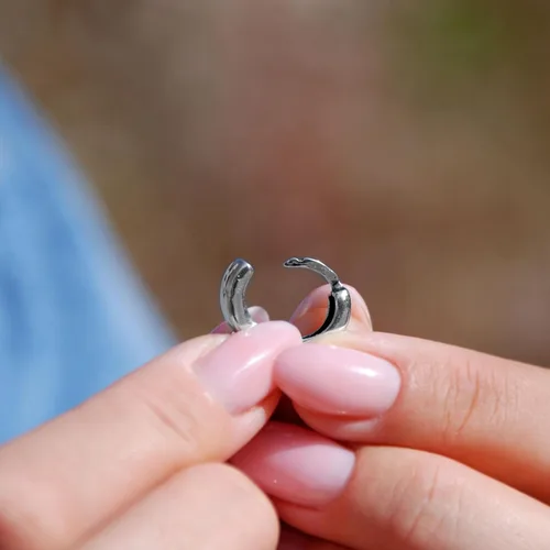 Miniatura 6 de Aretes de aro de plata 925 minimalistas para uso diario, aretes de aro pequeños circulares
