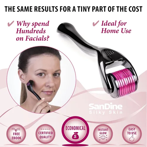 Miniatura 7 de Microneedle Derma Roller – 540 Micro pines sistema de cuidado de la piel – Rodillo de Titanio dermatológico – Ideal para mantener tu piel jóven