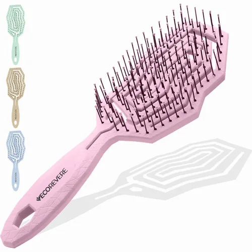 Miniatura 8 de Cepillo desenredante para mujeres, hombres y niños, cepillo antiestático ventilado con 360 Flex que elimina suavemente los nudos, uso seco y húmedo