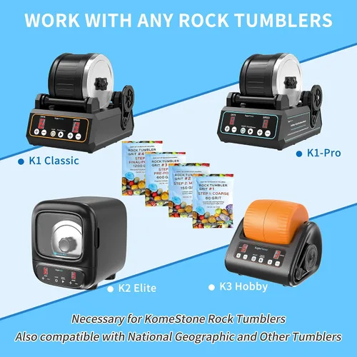 Miniatura 5 de KomeStone Rough Raw Colorful Rocks & Rock Tumbler - Recambio de pulido de granos, grano de pulido de alto rendimiento y piedras de cristal para otro
