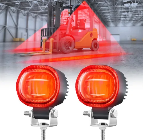 Miniatura 9 de Luz LED redonda de advertencia de seguridad para carretilla elevadora, luces de carretilla elevadora de 10 W con 2 chips LED de alto brillo, foco