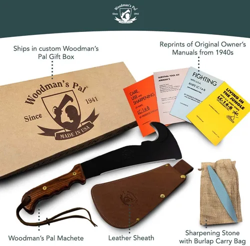 Miniatura 2 de Woodmans Pal - Machete de hacha multiusos con vaina, machete de supervivencia ideal para acampar, pesca, caza, bushcraft, hacha para desbrozar