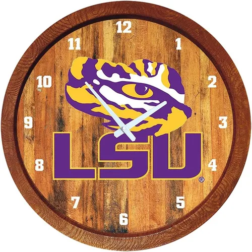Miniatura 134 de The Fan-Brand NCAA Oklahoma Sooners: Reloj de pared con parte superior de barril de imitación para decoración de bar, decoración de fiesta