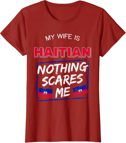 Miniatura 47 de My Wife Is Haitian Republic of Haiti Heritage Roots - Camiseta con bandera, Negro, S