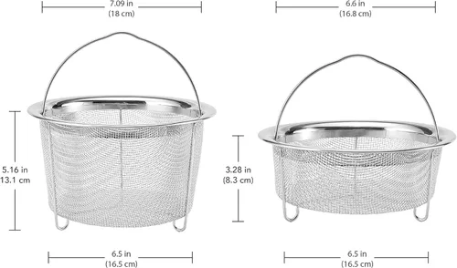 Miniatura 2 de Instant Pot - Cestas de vapor de malla (2 unidades, acero inoxidable)
