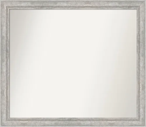 Miniatura 270 de Amanti Art Espejo de baño plateado para sobre fregadero, 23 x 23 pulgadas, espejo cuadrado plateado en ángulo, marco de madera moderno medio, se
