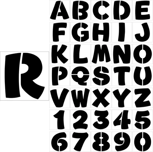 SATINIOR 36 Pieces Large Letter Stencils Number Reusable Alphabet Stencils Numbers Templates Craft for Wood Wall Fabric Signage Chalkboard Painting