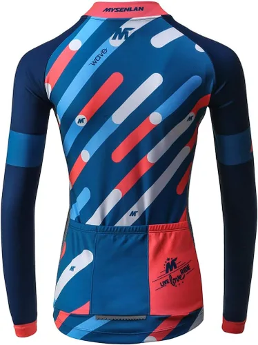 Miniatura 9 de Mysenlan - Conjunto de camiseta de manga larga transpirable para mujer, pantalones largos acolchados 3D, camisa de bicicleta, ropa de ciclismo