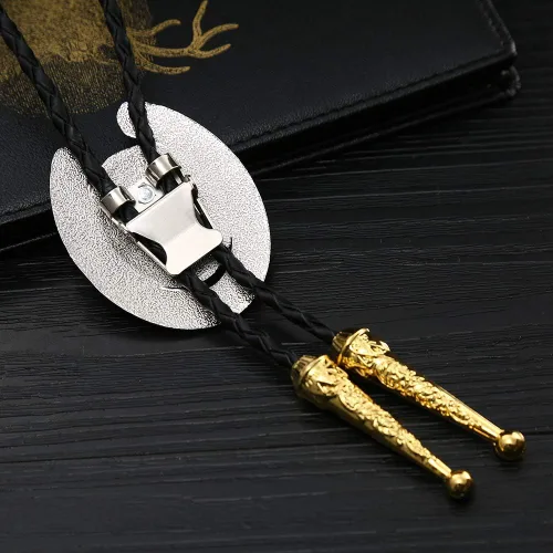 Miniatura 5 de Corbata Bolo para hombre, letra inicial dorada ABCDMJR a Z Western Cowboy para mujer