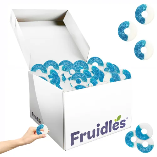 Miniatura 8 de Fruidles Anillos de goma de frambuesa azul, gomitas de sabores de frutas surtidos, aptas para alérgicos, sin OMG, sin edulcorantes artificiales