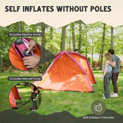 Miniatura 2 de Oaktiv CloudCamp - Tienda de campaña inflable para 6 personas con protección UV, tela Oxford impermeable, tienda de campaña glamping