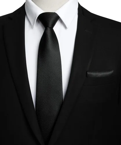 Miniatura 110 de HISDERN Conjunto de corbata a cuadros a cuadros pañuelo tejido clásico formal para hombre corbata y bolsillo cuadrado
