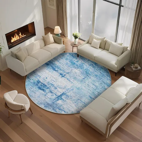 Miniatura 21 de Alfombra abstracta de 3 x 5 para sala de estar, dormitorio, entrada, color azul