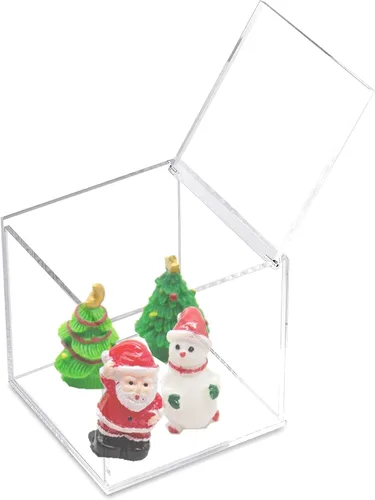 Miniatura 10 de KissYou Caja de acrílico con tapa, caja transparente con tapa con bisagras, almacenamiento de acrílico, soporte para cápsulas de café, organizador