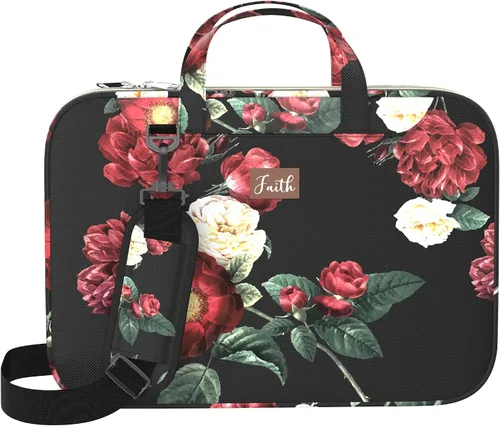Miniatura 3 de DEHITE Bible Cover Case for Women – Floral Black Bible Bag Carrying Case – Messenger Bag