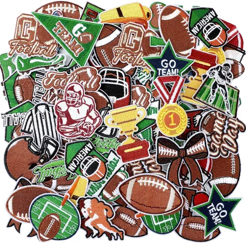 Miniatura 17 de HunnmingRe 72 piezas de parches de fútbol para planchar con bordado de chenilla, parches de fútbol para gorras, 36 estilos de apliques deportivos