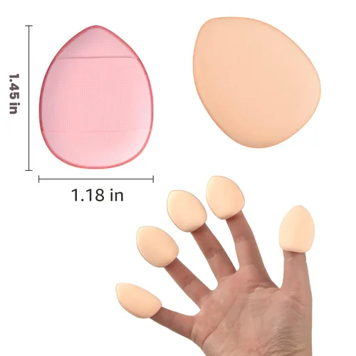 Miniatura 5 de Finger Puff, 12 piezas de mini esponja de maquillaje, adecuada para base, corrector, sombra de ojos, herramientas de maquillaje de belleza