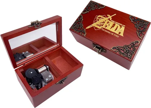 Miniatura 9 de Youtang Caja de Música de Joyería de Nightmare Before Christmas con Espejo, Caja Musical de Madera Grabada con Láser, Caja Musical de Cuerda, Regalo
