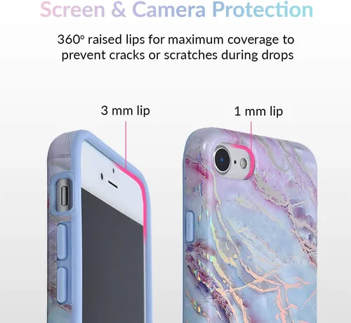 Miniatura 3 de Velvet Caviar - Funda protectora de gran calidad para perchone 8 y iPhone 7, Holo Moonstone