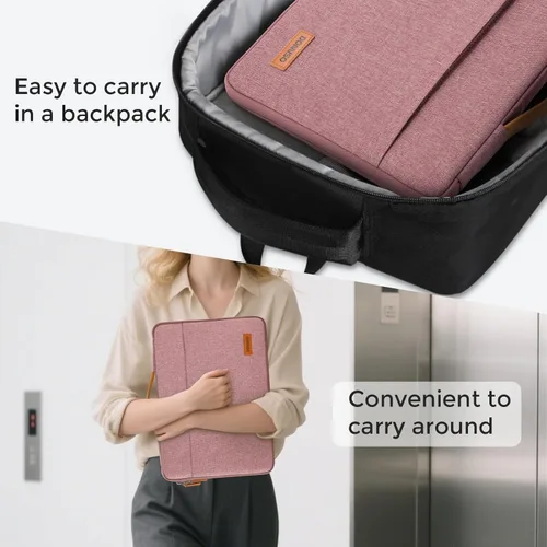 Miniatura 7 de DOMISO - Funda protectora para portátil de 17 pulgadas con asa, compatible con HP Dell ASUS Lenovo Chromebook de 17-17.3 pulgadas, bolsa para Rosa