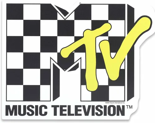 Decoración de pared metálica con logotipo de MTV para los amantes de la música, gran idea de regalo Blanco