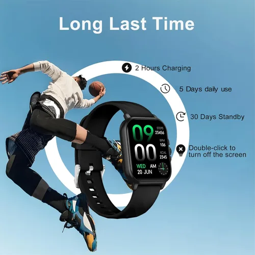 Miniatura 5 de WSQ Relojes inteligentes para hombres y mujeres, reloj deportivo con pantalla HD 2.04, reloj deportivo con voz AI ChatGpt 3 bandas, contador
