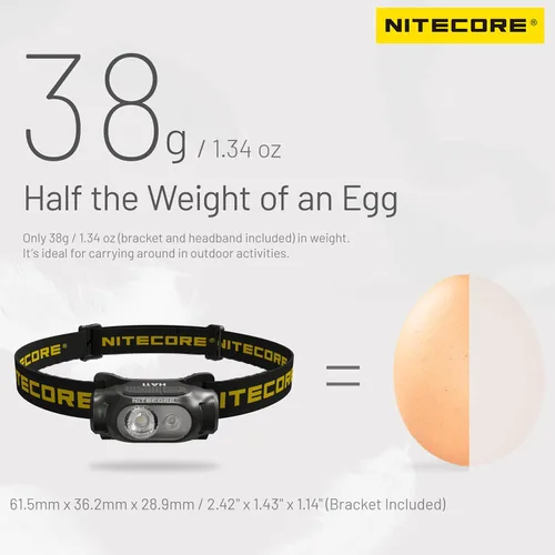 Miniatura 3 de Nitecore HA11 240 lúmenes Ultra Ligero AA Faro de doble haz etiqueta para faros delanteros (diadema normal)