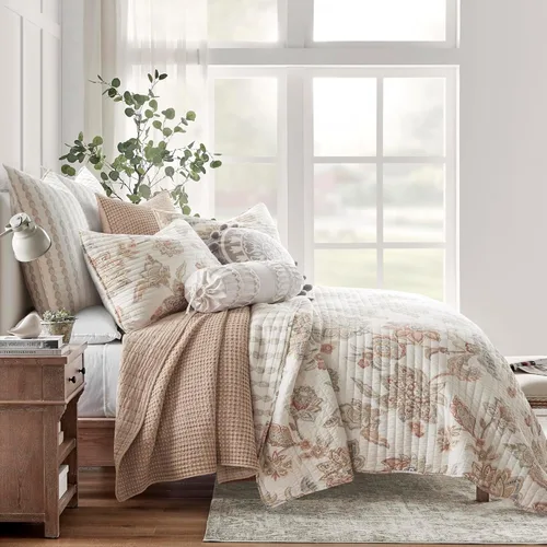Miniatura 163 de Levtex Home Mills Waffle - Juego de colcha King (122 x 106 pulgadas) con 2 fundas de almohada (36 x 20 pulgadas) - Rubor - Juego de colcha de Blush