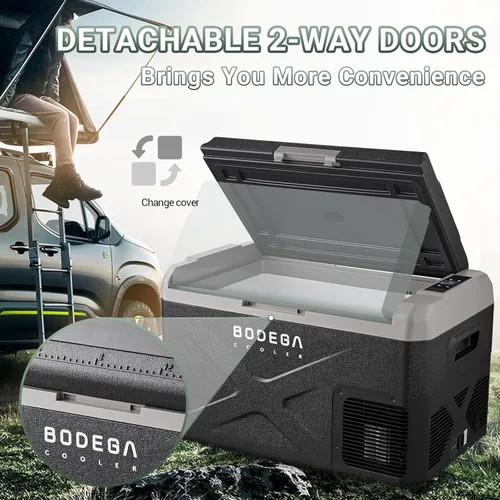 Miniatura 6 de BODEGACOOLER Refrigerador de 12 voltios para automóvil, enfriador eléctrico, congelador portátil con control por aplicación, capacidad de 32 cuartos