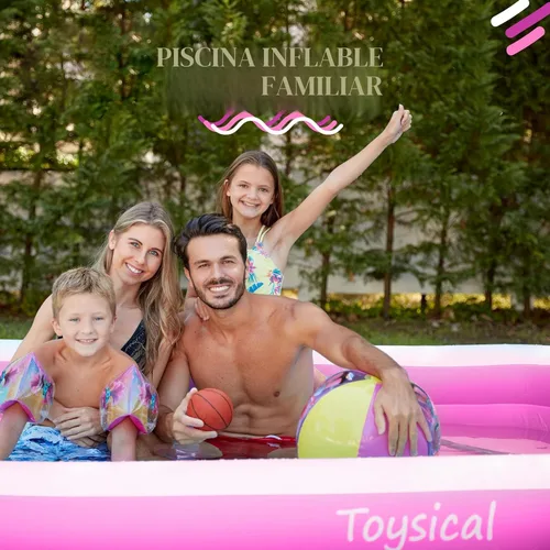 Miniatura 2 de Toysical Piscina Inflable para Niños y Adultos - 118 x 72 x 22 - Más Duradera que Otras Piscinas Inflables para Adultos - Incluye Parches Rosa