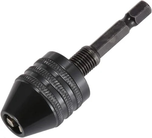 KATUR Portabrocas sin llave, convertidor de adaptador de cambio rápido, vástago hexagonal de 1/4 de pulgada, rango de sujeción, adaptador de taladro