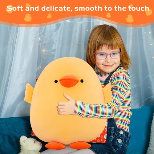 Miniatura 4 de DEYI Peluche de pato de peluche, juguetes suaves de patito amarillo, regalos para amigos y niños, Navidad, bonita almohada amarilla