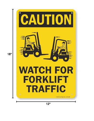 Miniatura 3 de SmartSign Letrero de "Precaución - Reloj para el tráfico de carretillas elevadoras" Aluminio de 12 x 18 pulgadas - S2-0594-AL-12x18