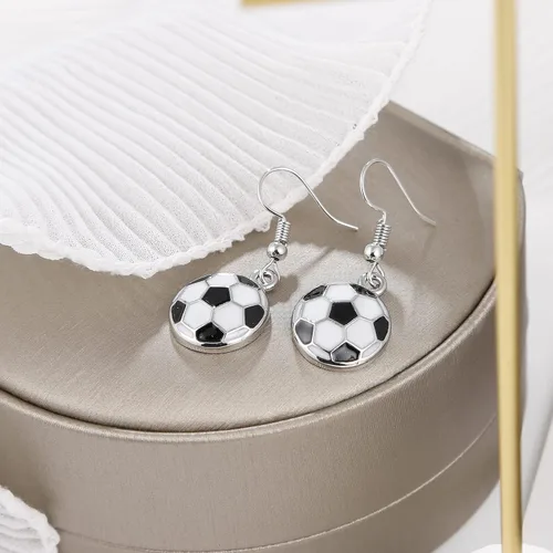 Miniatura 4 de Aretes colgantes de pelota deportiva aretes de fútbol, baloncesto, fútbol, voleibol, béisbol para mujeres fanáticos