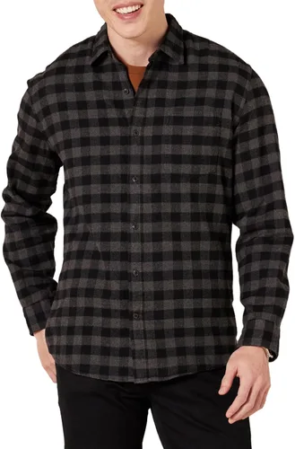 Tienda Essentials Camisa de franela de manga larga para hombre (disponible en tallas grandes y altas)
