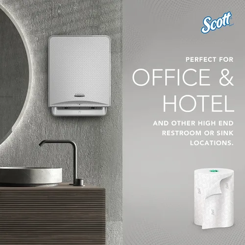 Miniatura 5 de Scott Professional Toallas de papel duro de alta capacidad, a granel (25700), enrolladas duras, diseño elevado, bolsillos de absorción, blanco