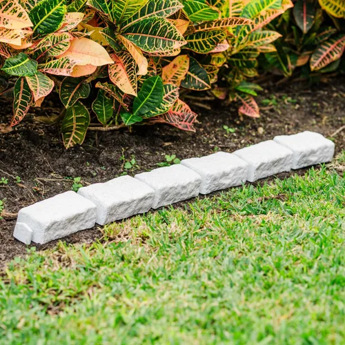Miniatura 7 de Beuta Borde Paisajístico DIY de Piedra Artificial Sin Excavación con Picos de Anclaje, Borde Flexible del Tamaño de Ladrillo para Entradas de Autos
