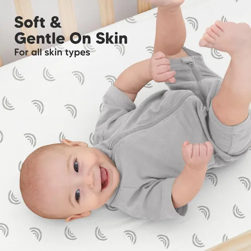 Miniatura 4 de KeaBabies Paquete de 2 sábanas de cuna orgánicas para niños y niñas - 52x28 Sábanas ajustadas para colchón de cuna, cubierta de jersey de algodón