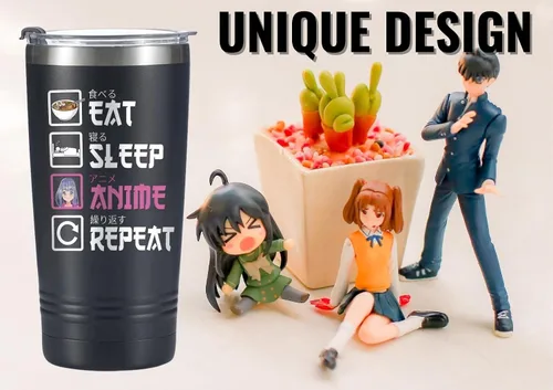 Miniatura 2 de Onebttl Regalos de anime para hombres, mujeres, niños - Tazas de acero inoxidable con aislamiento al vacío de doble pared de 20oz/590ml - Regalos