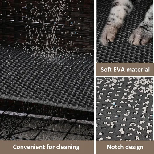 Miniatura 5 de Caja de arena para gatos con alfombrilla de arena suave; muebles ocultos de baño para gatos con puerta; casa de gato de ratán tejida a mano; jaula