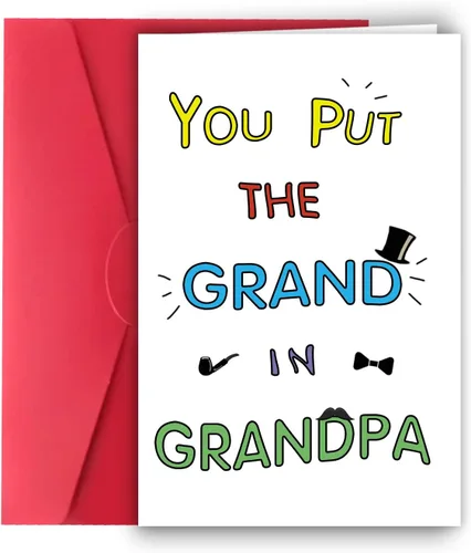 Bonitas tarjetas del día del padre para el abuelo de parte de nietos, divertidas tarjetas del día del padre para hombres, tarjetas únicas para el