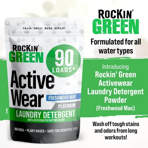 Miniatura 3 de Detergente para ropa Rockin' Green, Detergente en polvo para ropa a base de plantas, Detergente para ropa totalmente natural, Combate el olor vegano