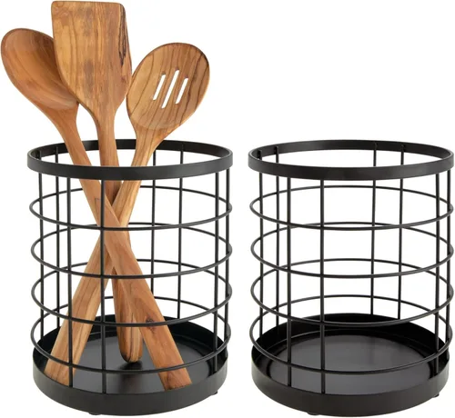 Miniatura 6 de iDesign Recipiente de Cocina para Utensilios - Recipiente de Cocina de Acero Portautensilios para Encimera - Negro Mate