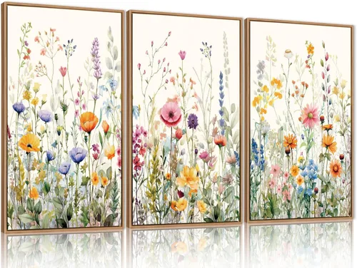 Miniatura 26 de FWIEXA Juego de Arte de Lienzo Bohemio Enmarcado para Pared, Cuadros Botánicos Verde Salvia Decoración de Pared, Impresiones de Arte de Plantas