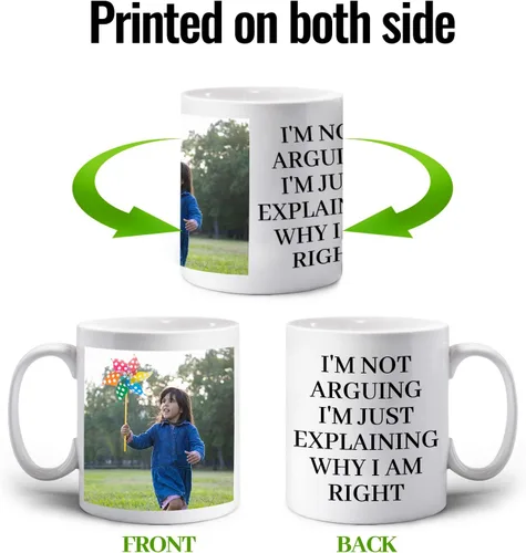 Miniatura 4 de Taza de café personalizada con foto de 11 oz en ambos lados, taza personalizada con tu imagen, logotipo, texto, regalos personalizados para mamá
