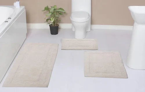 Miniatura 13 de Home Weavers Classy - Juego de alfombras de baño 100 % algodón, decoración de baño, lavable, extrasuave y absorbente, tapete de cocina, juego de Aqua