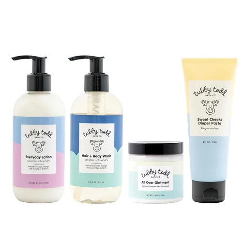 Miniatura 9 de TUBBY TODD Baby Bundle - Conjunto de Cuidado de la Piel para Recién Nacidos - Champú y Gel de Cuerpo Hipoalergénico, Ungüento Multiusos con Avena